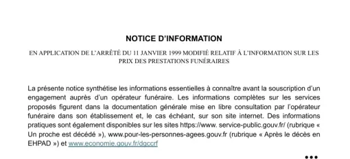 Notice d'information de l'Etat, Foix, Ensales Funéraire