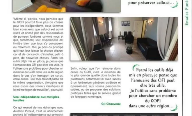 Parution de ENSALES Funéraire dans le magazine Résonance #184 d'Oct.2022, Foix, Ensales Funéraire